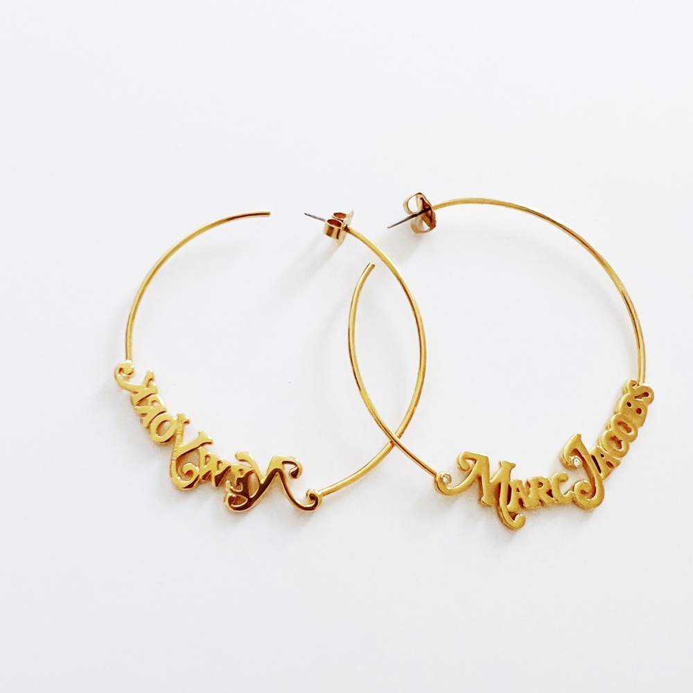 Marc Jacobs Gold New York Hoop Earrings (New)